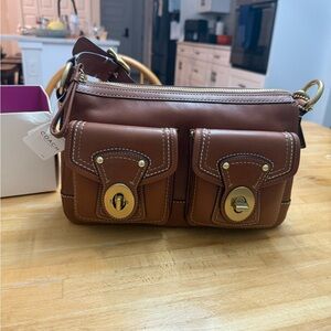 Coach Brown Leather Crossbody Bag with Gold Hardware - NWT
